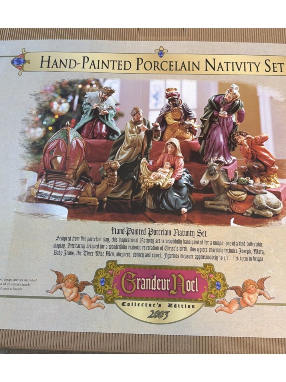 2003 Grandeur Noel Porcelain Nativity Set Hand Painted Collector Edition NOS